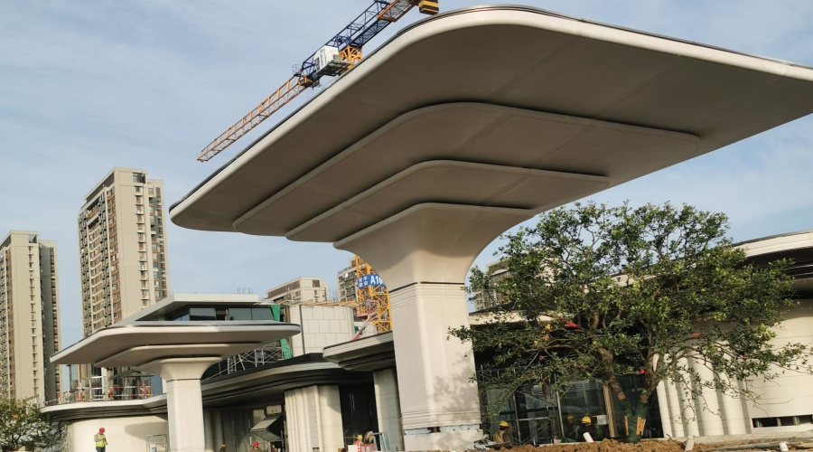 飾紀上品UHPC廠家：安徽合肥華蓋售樓部UHPC曲面板工程